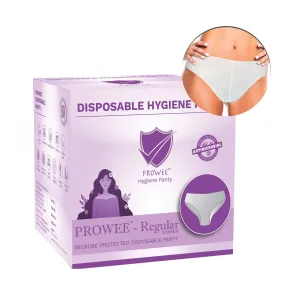 XL Size Panty Style Disposable Regular Hygiene Innerwear, All Day Odorless, Lightweight with Fungal Protection. Prowee Regular (Women)